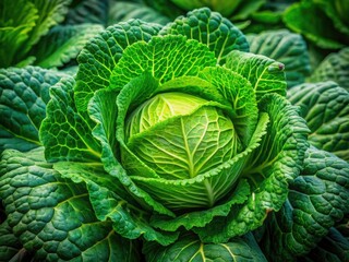 Obraz premium Vibrant Green Cabbage, Fresh Vegetable, Leafy Greens, Organic Produce, Farm Fresh Cabbage, Healthy Food Photography, Cabbage Texture, Natural Beauty, Food Image