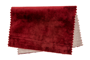 A piece of torn blue fabric on a white background. Textile isolate