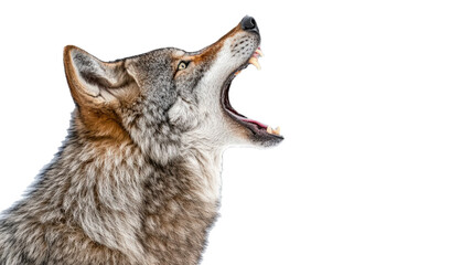 Majestic Wolf Howling in the Moonlight - Stunning Wildlife Photography no background