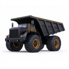 Black and Gold Monster Truck on White Background