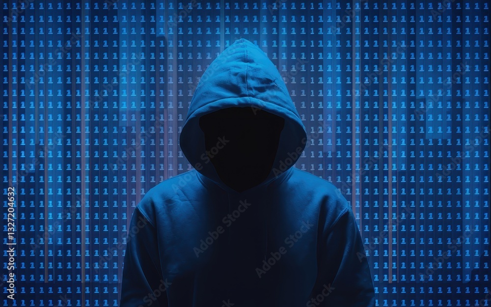 Poster anonymous hacker in the digital world