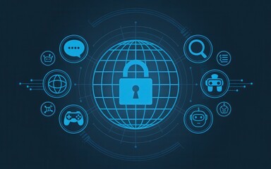 Obraz premium Global Cybersecurity: Protecting Digital Assets in a Connected World
