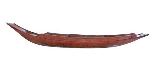 Thai traditional wooden boat isolated on transparent background