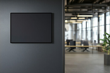 Conference room and screen on the wall in modern office