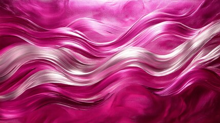 Obraz premium Dynamic aurora streaks in vibrant magenta and shimmering silver plain background