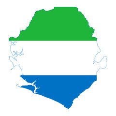 Fototapeta premium map of Sierra Leon with flag