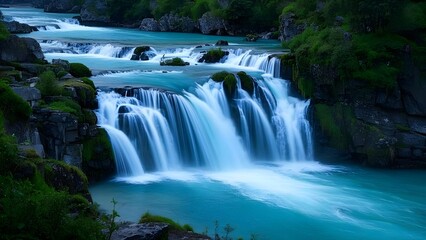 Obraz premium Waterfall in the beautiful forest