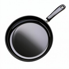 Black Non Stick Frying Pan on White Background