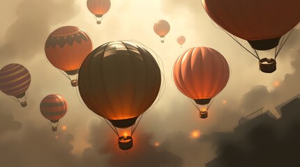 Obraz premium red and yellow balloon