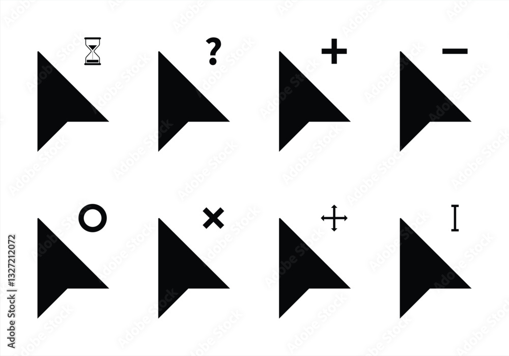 Aufkleber set of cursor icons representing various actions and states vector illustration
