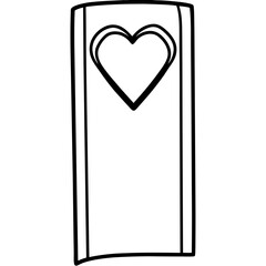 Simple Line Art Bookmark with Heart Top