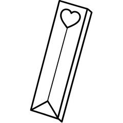 Simple Line Art Bookmark with Heart Top