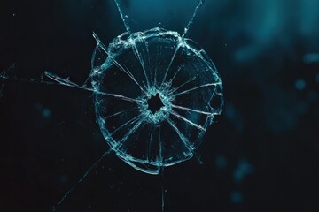 Cracked glass representing the fragile nature of artificial intelligence Generative AI