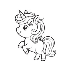 Cartoon and tribal-style horse vector illustration with a decorative design