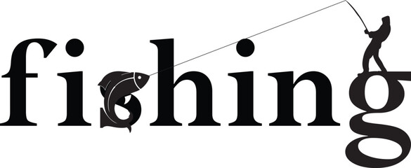 Fishing logo design template illustration