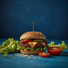 hamburger with french fries