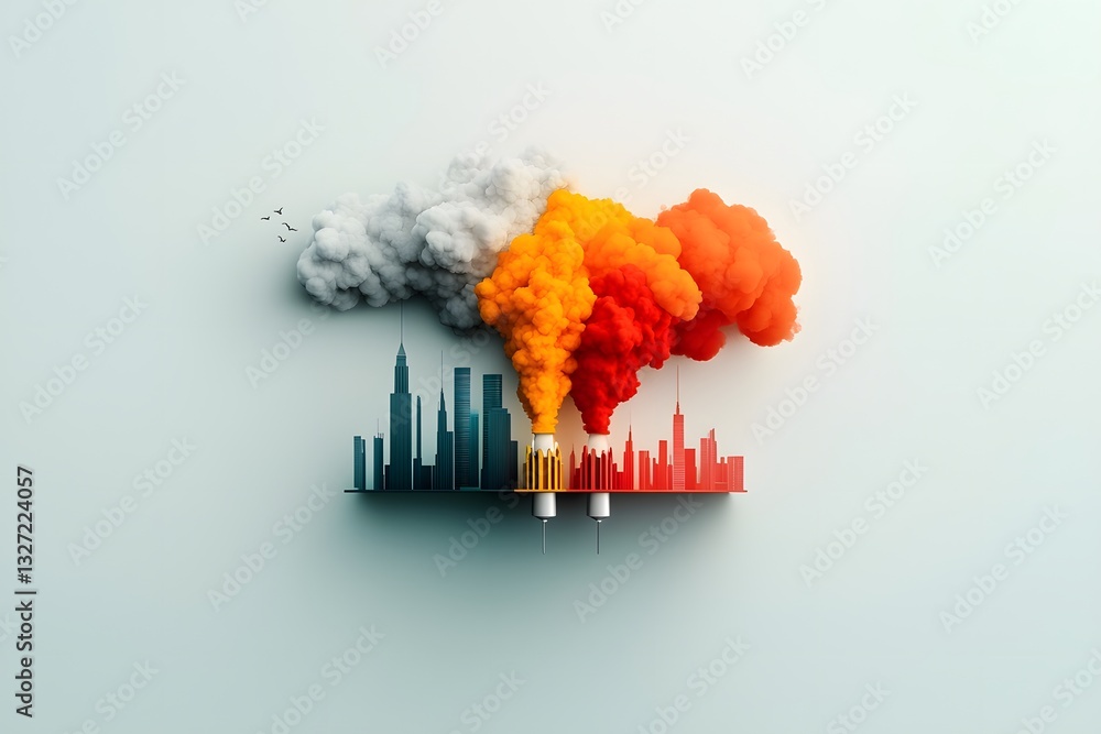 Poster innovative carbon capture and storage solutions depicted in a captivating abstract visualization fea