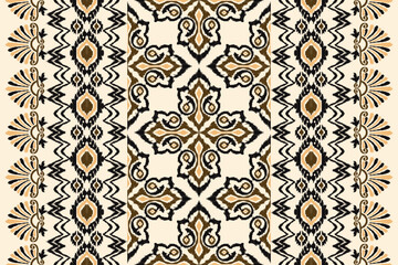 Motifs African boho paisley Floral Ikat pattern embroidery border. Ethnic ikat floral Ethnic Indian Pattern Ikat pattern Ethnic Pattern.Border Indian floral Aztec embroidery border seamless patterns.