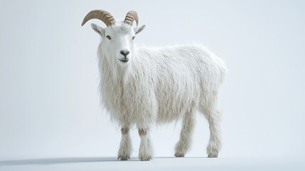 Obraz premium Ultra-realistic Goat with Horns in a Standing Pose
