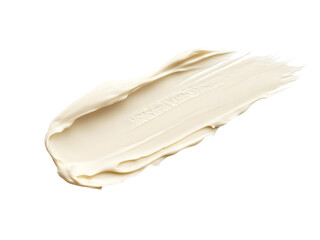 a smear of a creamy cosmetic product with a white color and a smooth texture, isolated on transparent background, cut out, PNG 3D Digital Art.