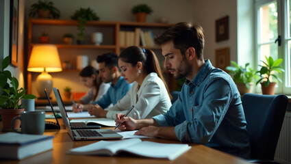 Fototapeta premium Online course, study at home (16:9)