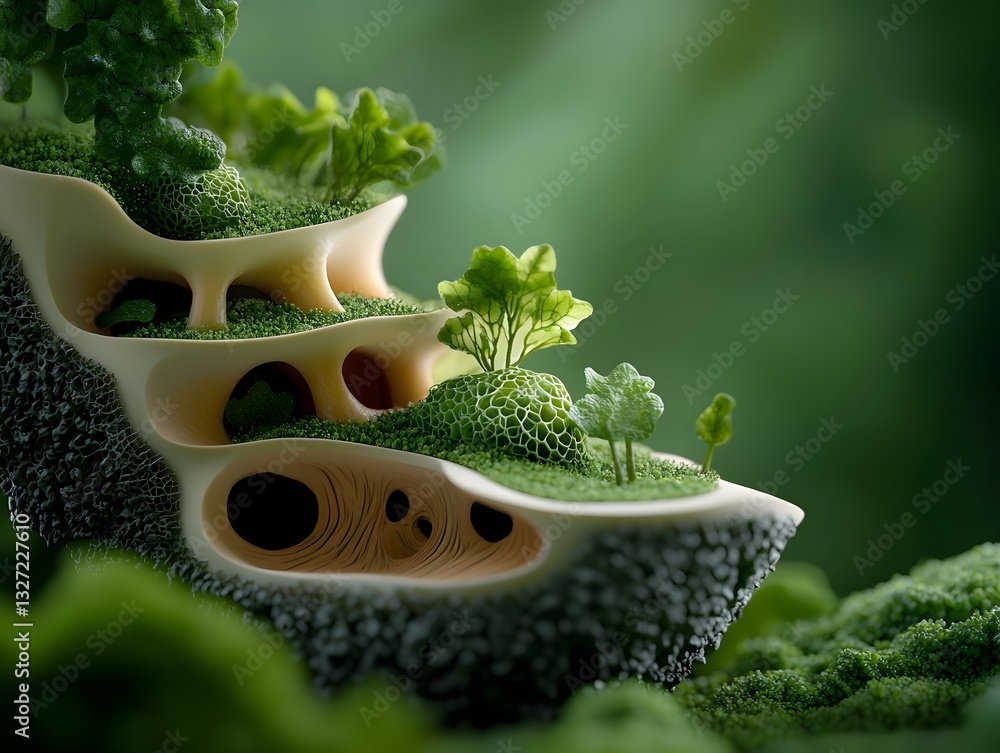 Poster macro shot of the intricate microscopic structures of a plant s stomata the small openings that faci
