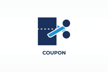 COUPON vector, icon or logo sign isolated symbol illustration