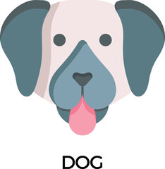Dog head icon. Flat style