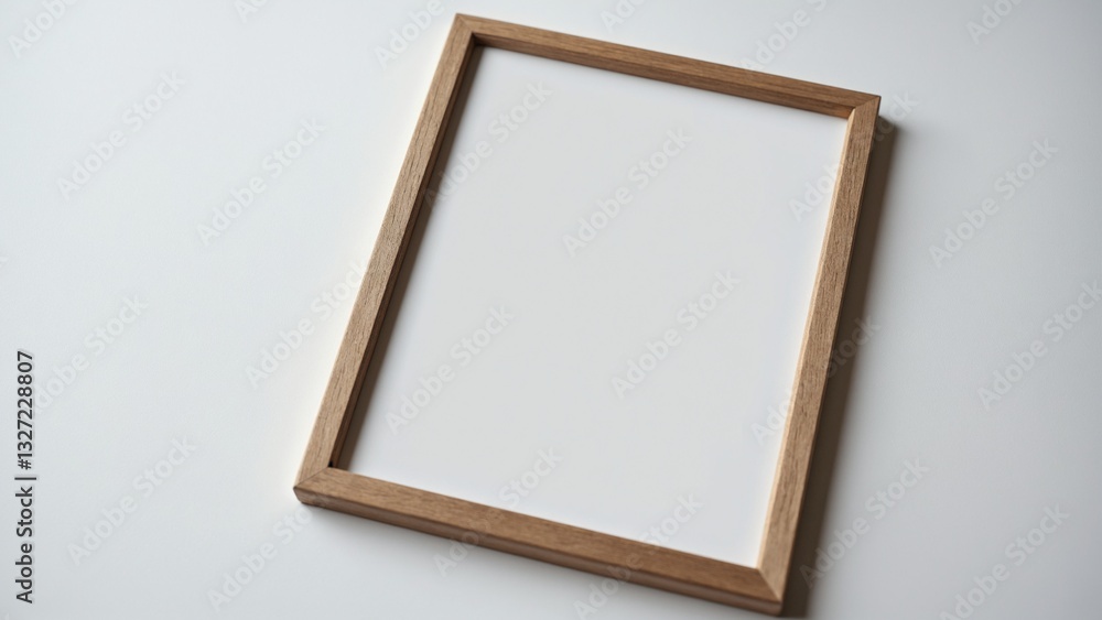 Poster a single instant photo frame on pure empty white background, mockup