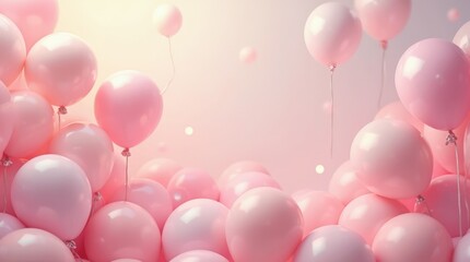 Colorful Pink Balloons Create a Festive Atmosphere for Celebrations and Gatherings