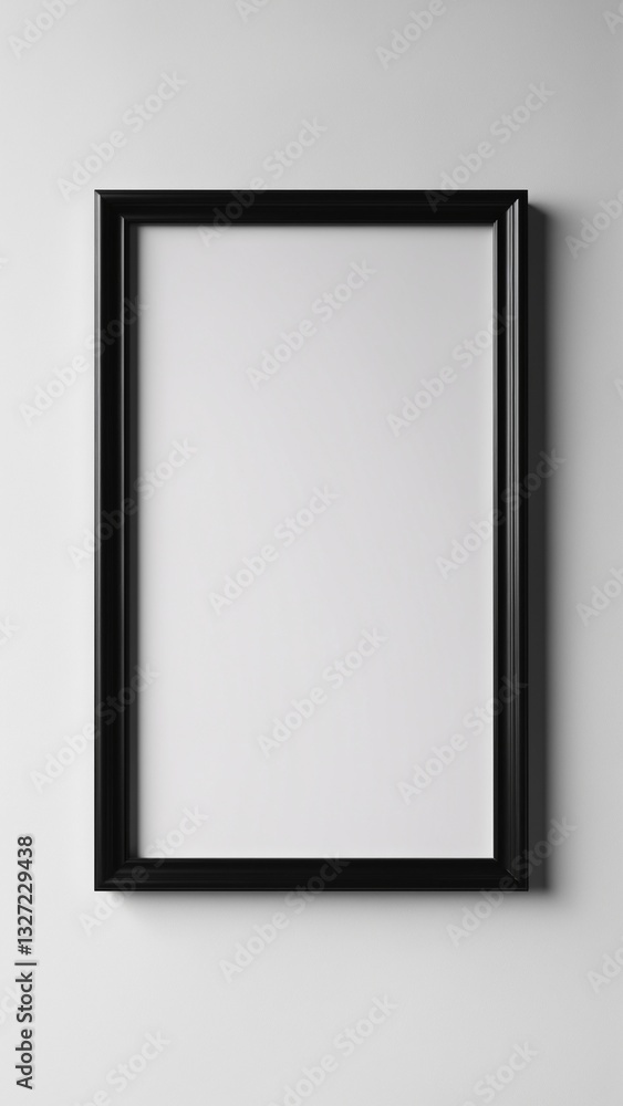 Poster a single instant photo frame on pure empty white background, mockup