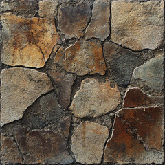 Obraz premium Stone Wall Texture: A close-up shot of a weathered stone wall, revealing intricate textures and earthy tones, perfect for adding a touch of rustic charm to any design.
