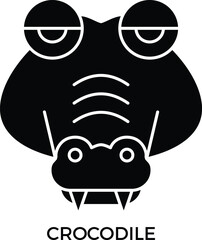 Crocodile, alligator icon fill black