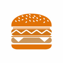 Simple Burger Icon with Sesame Seeds.