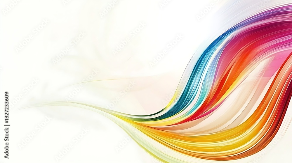 Poster colorful abstract line art: an eye-catching abstract design features a dynamic wave of vibrant color