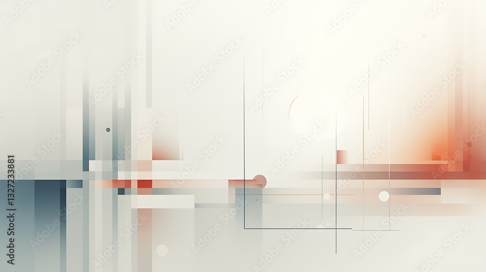 Aufkleber abstract geometric composition: a modern, minimalist abstract composition featuring a dynamic arrang