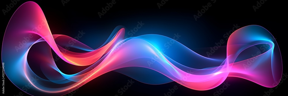 Poster abstract waves of color: a vibrant and dynamic display of flowing, colorful wave patterns against a 