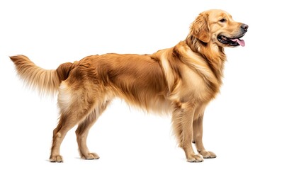 Full Body Side View of a Golden Retriever Standing Gracefully