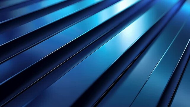 Abstract, metallic blue parallel lines.  Detailed,  reflective  surface texture