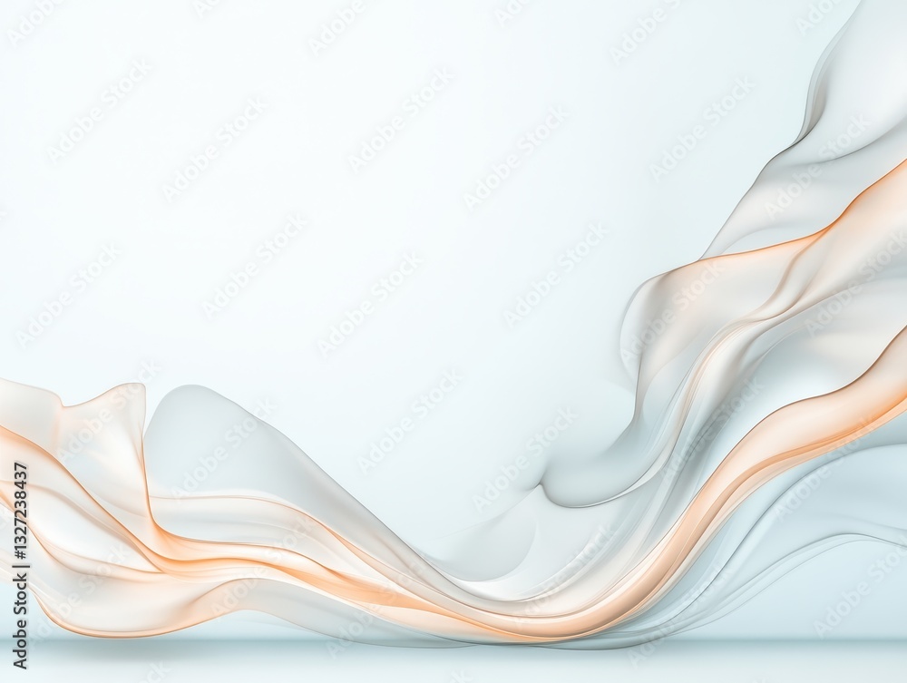 Poster abstract flowing fabric design in soft colors creating a serene background