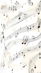 Obraz premium Minimalist jazz sheet music on white background