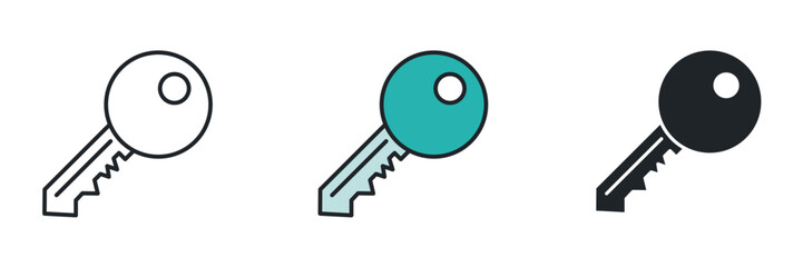 Key icon symbol vector illustration isolated on white background