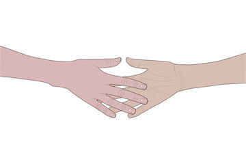 Greeting handshake gesture of reconciliation and agreement