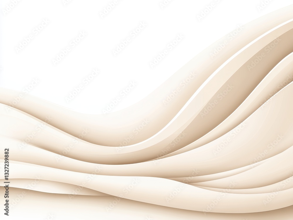 Aufkleber abstract waves in soft beige tones creating a serene and elegant background