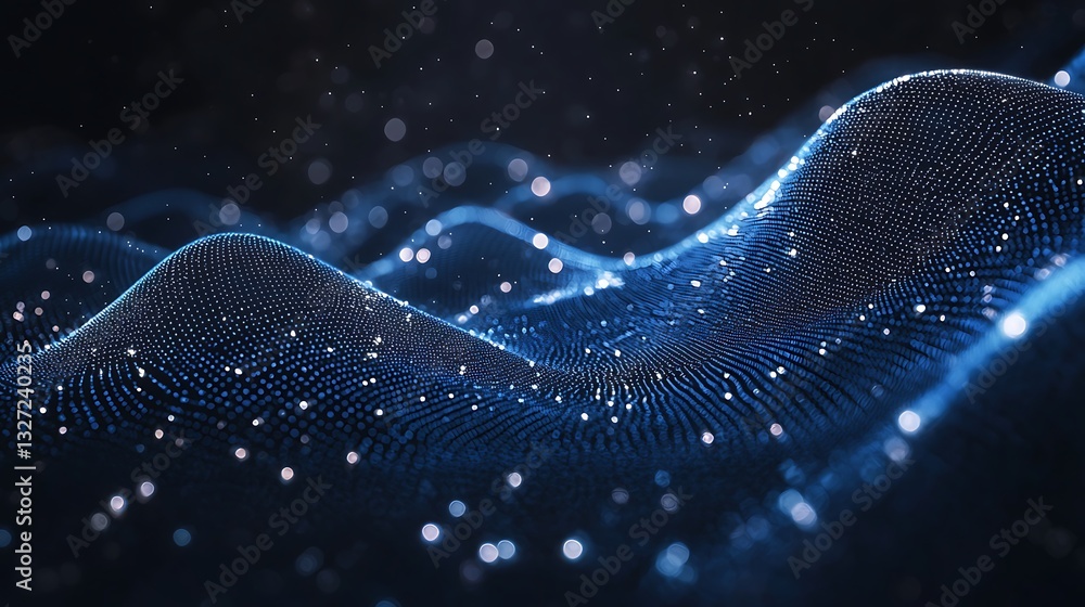 Poster Abstract Blue Wave Data Visualization Background