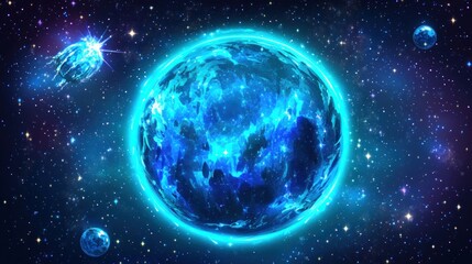 Cosmic Planet, Stellar,  Fiery, Outer Space