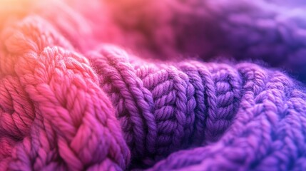 knitted multicolored product handmade. Selective focus.