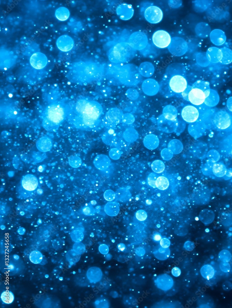 Poster abstract blue bokeh effect, a captivating display of spherical light patterns