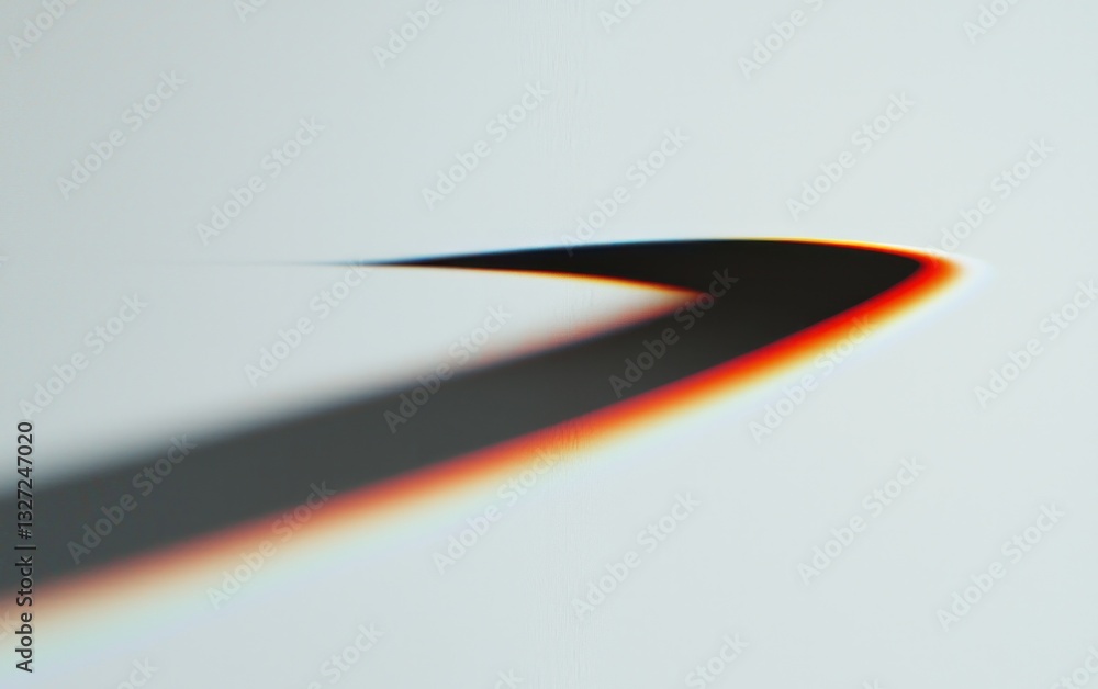 Poster abstract image of a curved, dark shape casting a gradient shadow on a light gray background. the sha