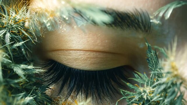 Verzaubertes Auge mit Pflanzenstrukturen